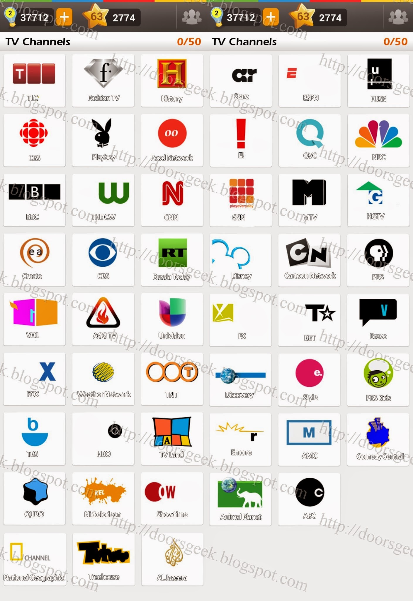Logo Game: Guess the Brand [Bonus] TV Channels ~ Doors Geek